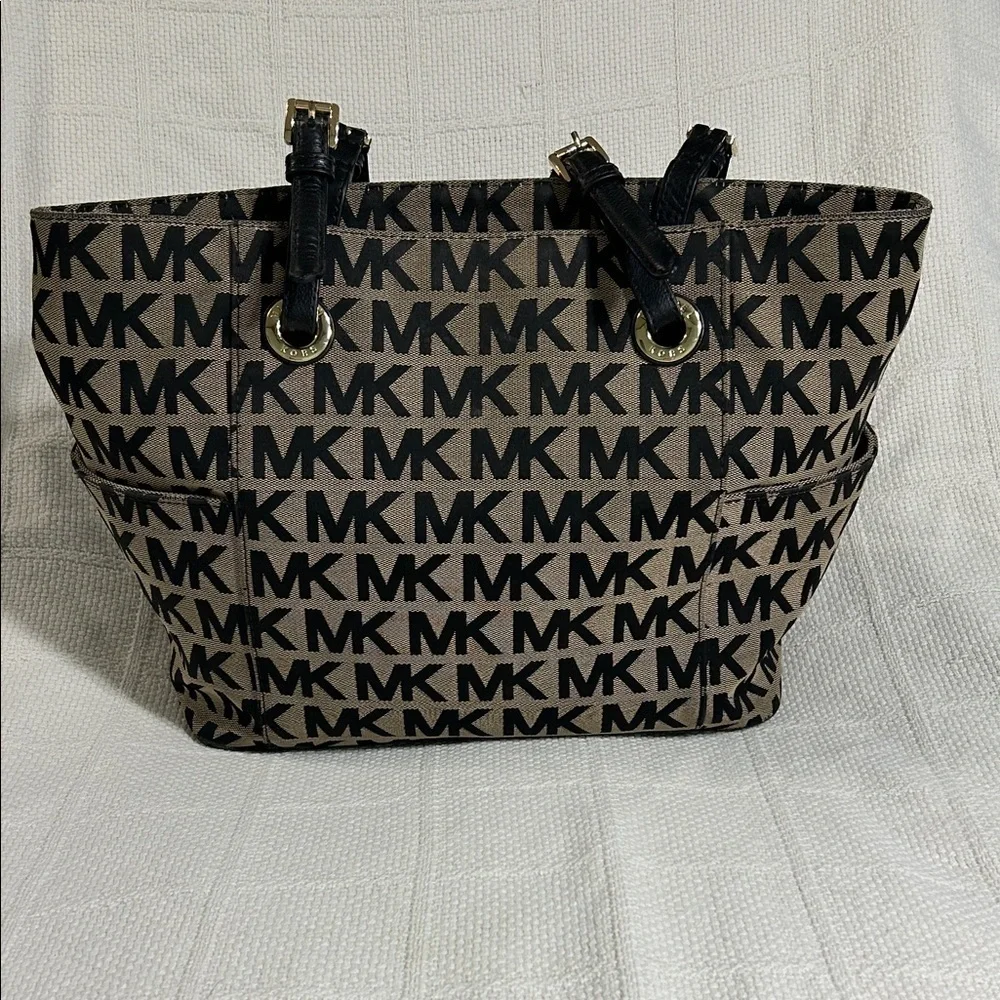 Michael by Michael Kors Jet Set Monogrammed Tote With Adjustable Leather Straps